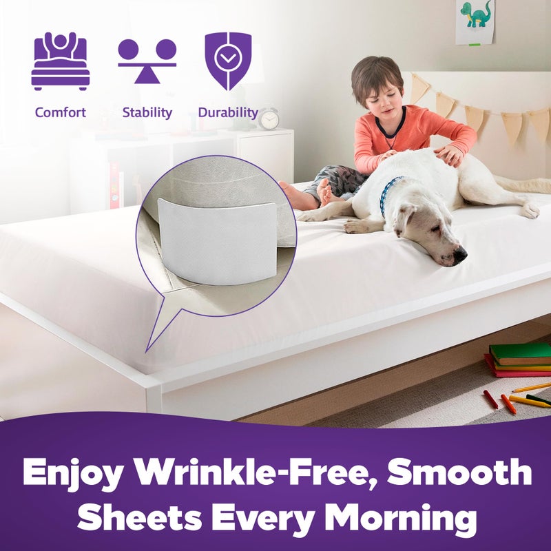 GripNHold Bed Sheet Holders - Heavy-Duty Fitted Sheet Gripper with 360 Degree Non-Slip Grip, Corner Sheet Holder Fit for Bed Sizes, One-Time Installation, Keeps Sheets Firm & Tight, 1-Pack - Image 3